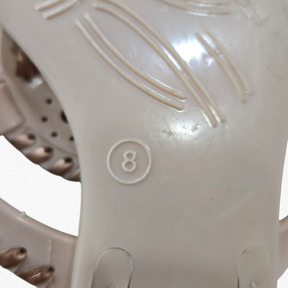 Jack Rogers Georgica Jelly Sandals Size 8 Blush Pink Rose Gold Thong Flip Flops - Picture 8 of 11